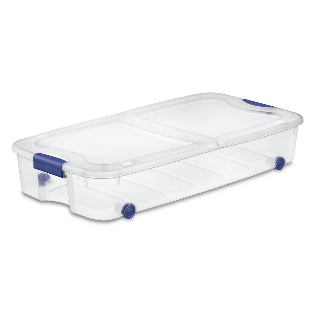 Sterilite Plastic 66 Qt. Ultra Storage Box Stadium Blue Set of 4