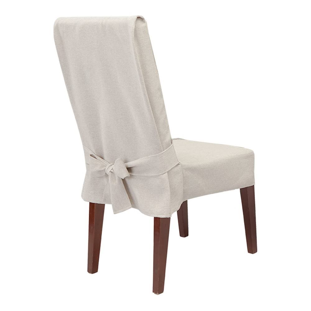 Sure Fit Farmhouse Basketweave Dining Room Chair Slipcover, Oatmeal
