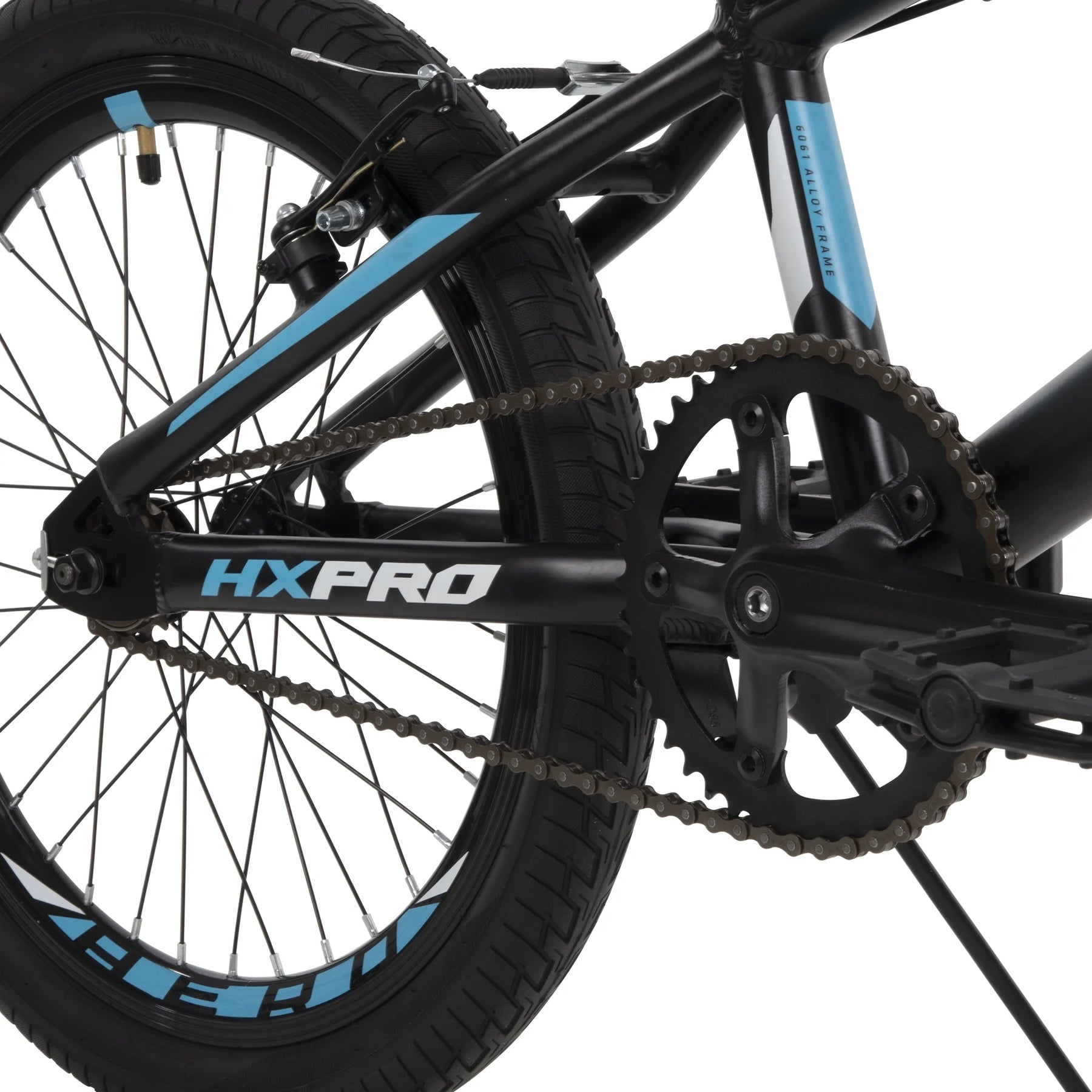 20 - Inch BMX Bikes HX - Pro Bike, Black with Teal, Aluminum Frame
